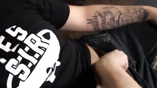 Sweaty ass shoving session by chubby buddies Skyler Grey and James