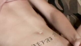 Frat dude Reese Mitchell shows his huge cock and jerks it while moaning