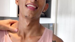 Amazing latino body and big huge cock handjob