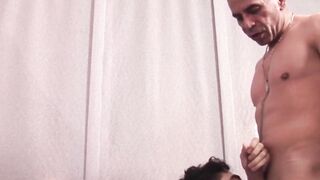 DaddyBreeding.com - Twink receives cum in mouth from daddy after bareback sex until h
