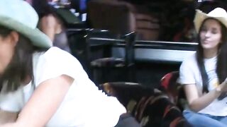 Voyeur babes watch their friends suck cocks at CFNM party