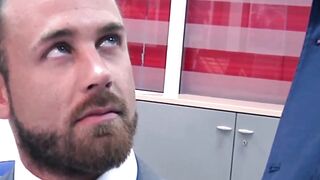 Bearded businessman Logan Moore fucked raw after hot blowjob Hoe 2