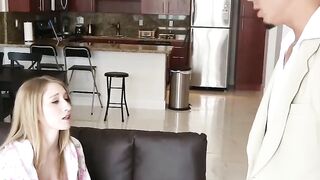 Blonde teen Riley Reynolds takes a huge cock for cash