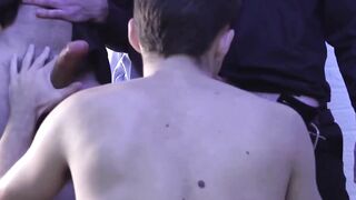 FatherXXX.com - Sinful raw ramming for a religious twink by two authoritative daddy p