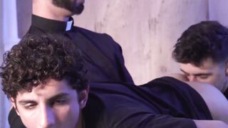 FatherXXX.com - Caught in the act: Young catholic's jerk-off session turns into a raw