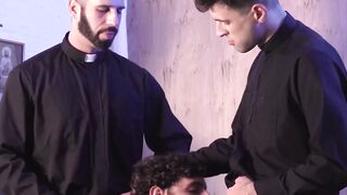 FatherXXX.com - Caught in the act: Young catholic's jerk-off session turns into a raw
