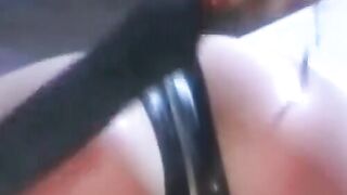 PussyCatsLatex.com - Redhead mistress's strapon fucking of latex submissive