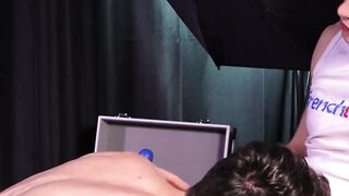 Skinny twink William Lefort has his tight asshole anal demolished by muscular hunk Ch