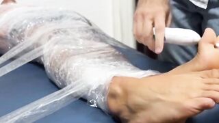 MaleFeetXXX.com - Hairy dude's restraint and punishment of jock Luca R in an intense