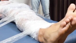 MaleFeetXXX.com - Hairy dude's restraint and punishment of jock Luca R in an intense