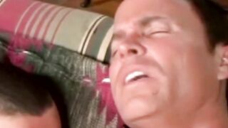 Hetero dads Steven Daigle and Conner OReilly fuck each other while waiting for their