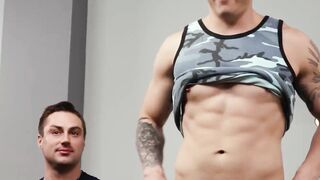 MilitaryHunk.com - Damien White explodes with cum after ass plowing