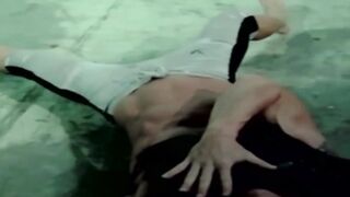 MuscleJockBound.com - Blond submissive jock's public humiliation with a wetting accid