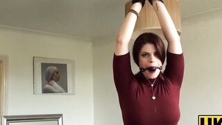UKSubSluts.com - Bondaged redhead Lucia Love's stick prick ride and rough handling