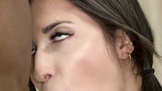 Adorable babe sucks a black cock like a nasty fucking slut