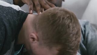 MaleNoir.com - Young redhead bottom rimmed and barebacked by big black jock cock hard