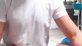 I splatter my cum on my abs after my hung stepdad James Keresford barefucks me Hoe 2
