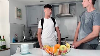I splatter my cum on my abs after my hung stepdad James Keresford barefucks me Hoe 2