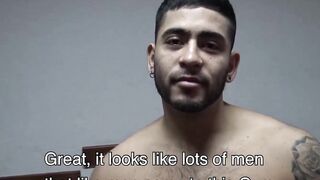 Muscular tatted dude Licho slobbers my friends cock until he explodes cum Hoe 2