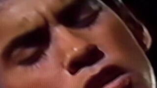 Sculpted Joe Gibbons starts caressing his shaped body then yanks his dick