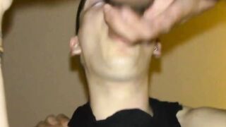Handsome hunk kneels for different veiny dicks