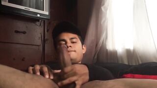 BreedingLatino.com - Latino spills cum in a solo masturbation jerking session