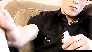 ToesXXX.com - Skinny twink's foot massage and huge dick cum play
