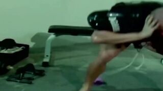 MuscleJockBound.com - Wildcats fan's naughty workout turns into a bondage and dominat