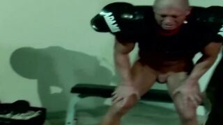 MuscleJockBound.com - Wildcats fan's naughty workout turns into a bondage and dominat