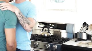 NextDoorXXX.com - Homo hunk swallows cock before breeding an inked dude in a raw sess