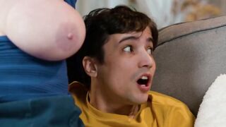 ADULT TIME - Long Naturals mom Dee Williams Fucks Stepson's Vibrating Controller While He Plays!