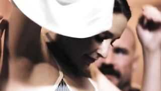 Laney Grey's blindfolded ass breeding in a wild threesome