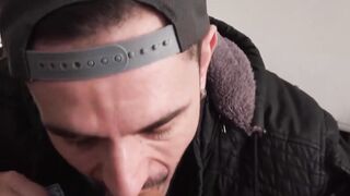 Horny stud Gael grabs inked Kendros huge boner and eats it like dessert