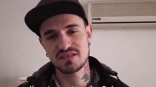 Horny stud Gael grabs inked Kendros huge boner and eats it like dessert