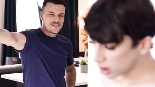 HETEROFLEXIBLE - Freaky Nate Rose Lets Anal Hungry Roommate Femboy Foxy Alex Bounce On His Rough Dick