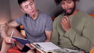 Studying is so boring so instead Hans Raw and black stud Tony Genius bareback