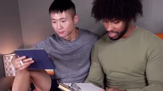 Studying is so boring so instead Hans Raw and black stud Tony Genius bareback
