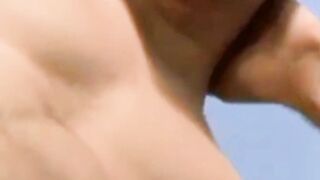 Fit guy Ethan Storm fucks his powerful hand til massive cum explodes