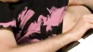 Fit guy Ethan Storm fucks his powerful hand til massive cum explodes