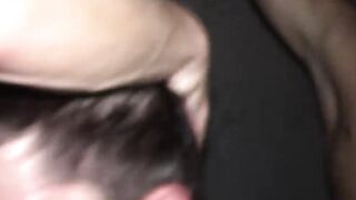 White twink loves to suck an enormous cock and jerks off from it