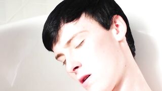 TwinkStrokes.com - Pale twink cutie strokes his huge fat cock and stays quiet for ple