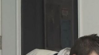 Tattooed Dayn Murphy pounded hard doggystyle in new school