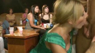 Amateur babes suck stripper dicks after watching them dance
