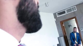 PlayingMen.com - Classy stud blindfolded before throat fuck and drilling in passionat