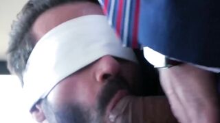 PlayingMen.com - Classy stud blindfolded before throat fuck and drilling in passionat