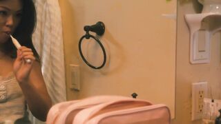 VIRGIN TABOO Thin Pervert Voyeur Lulu Chu Is Caught Masturbating While Peeking At DILF Next Door