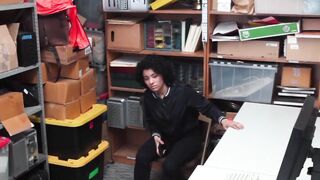 Beautiful ebony chick Maya Morena fucked for shoplifting