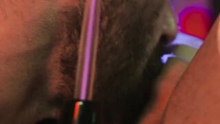 Roman Mercury slides a dildo in Sebastian Bluu ass before breeding him