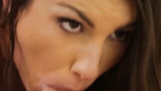 Already relaxed with a sensual bath August Ames moans as her lover savours her busty
