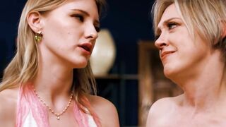 Stepmom tongues her stepdaughters pussy